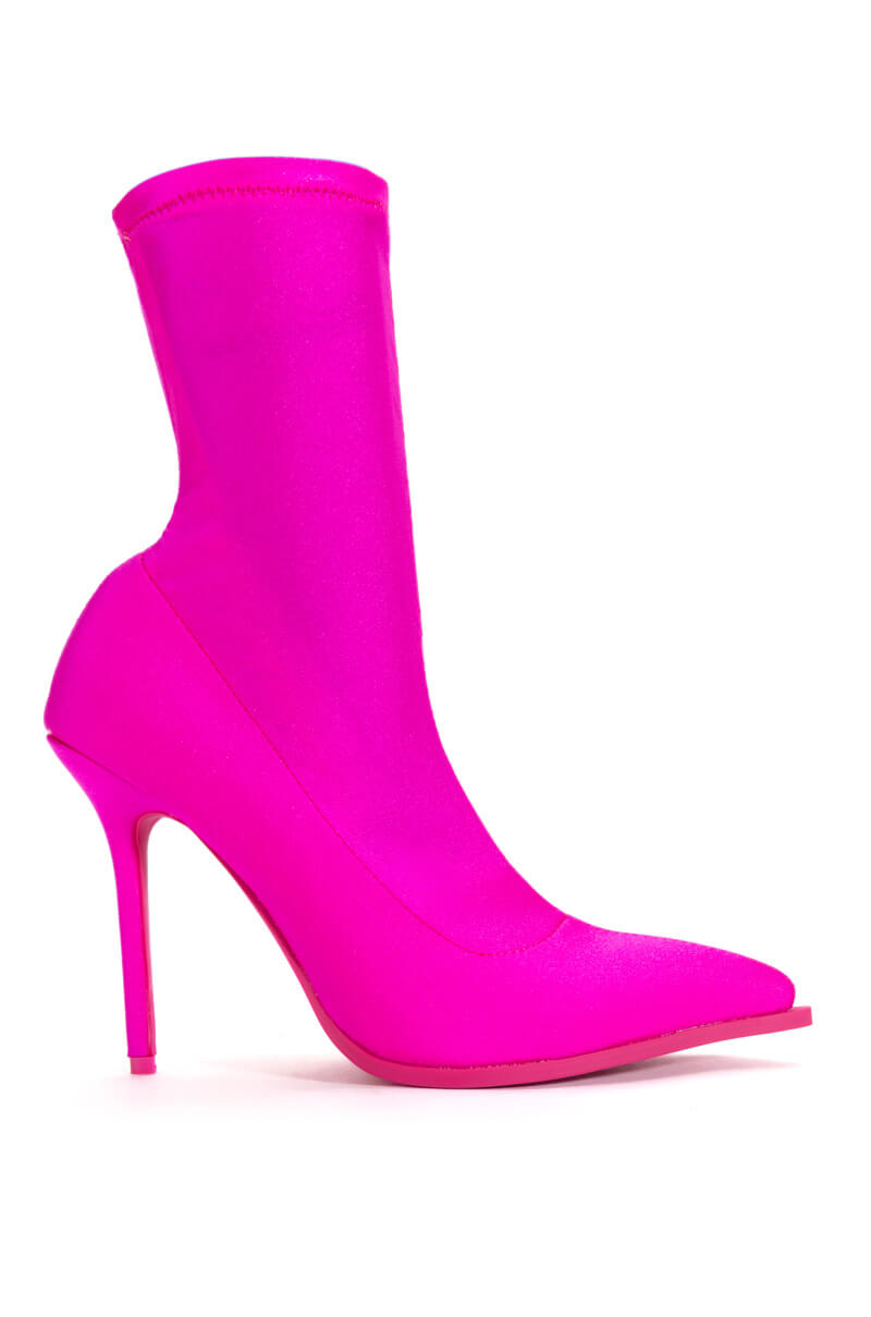 AZALEA WANG SERENITY STRETCH BOOTIE IN PINKDISCO