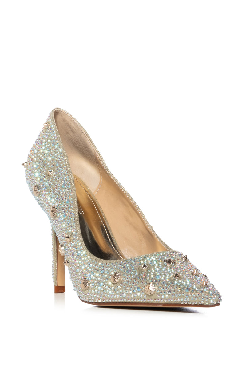 AZALEA WANG ZYLAH GOLD EMBELLISHED PUMP