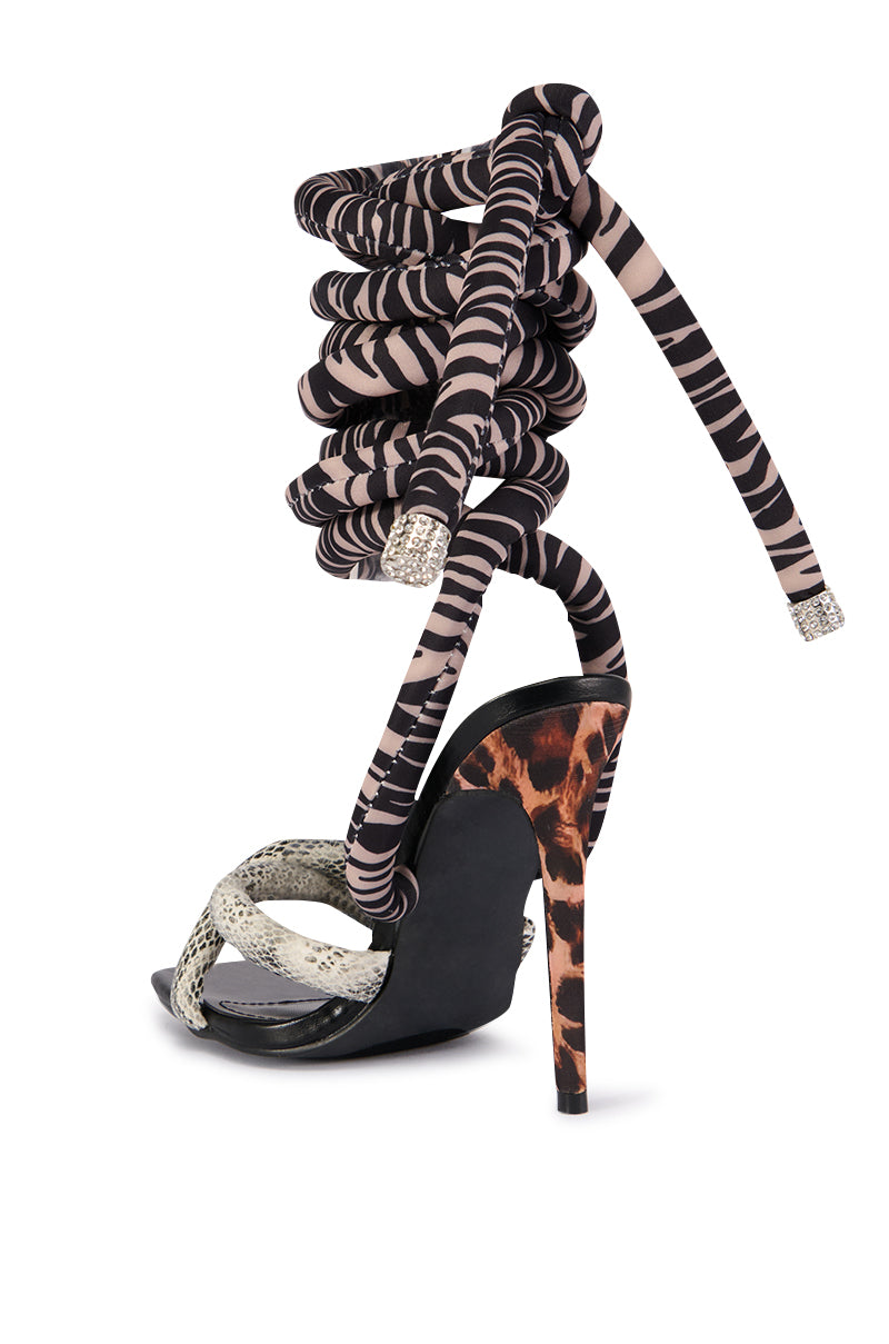 ASTRID ANIMAL LACE UP SANDAL