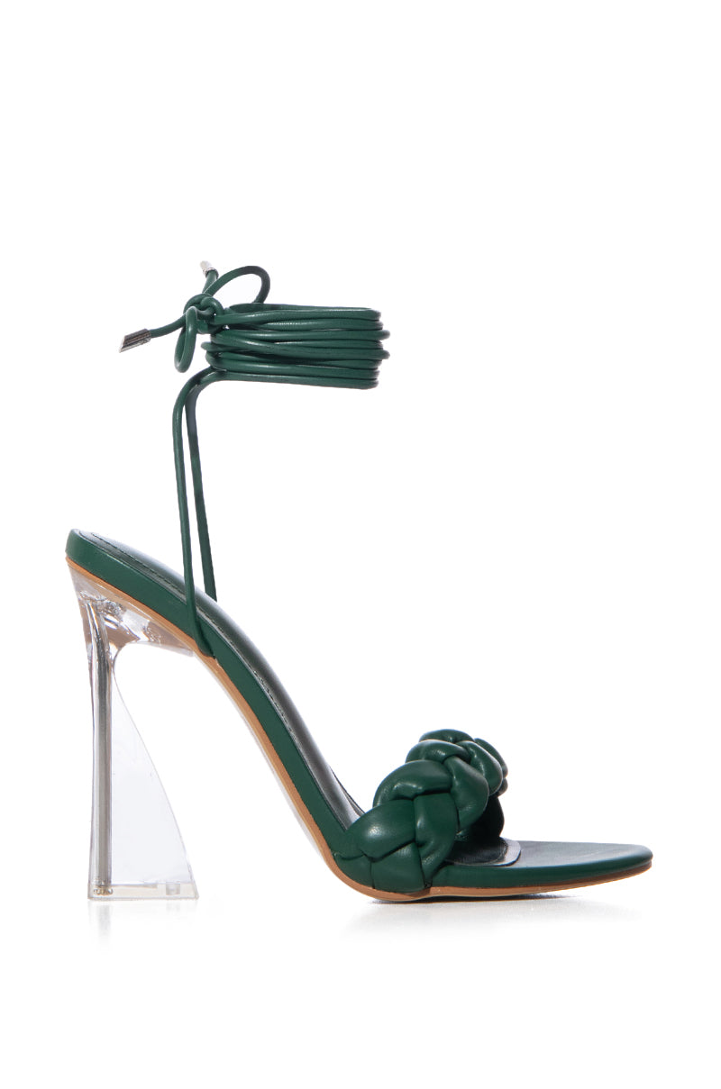 TRACY GREEN WRAP ANKLE SANDAL