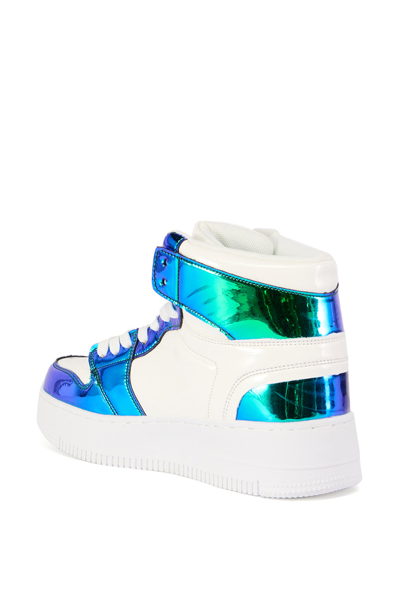 RYLEE GREEN METALLIC HIGH TOP SNEAKER