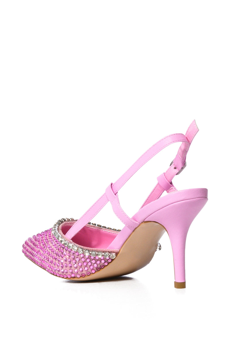 AZALEA WANG ON MY TAB EMBELLISHED SLINGBACK PUMP IN PINK