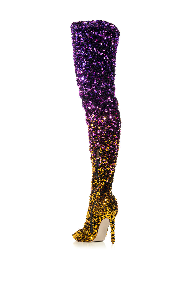 AZALEA WANG ELLIANA MULTI OMBRE SEQUIN BOOT