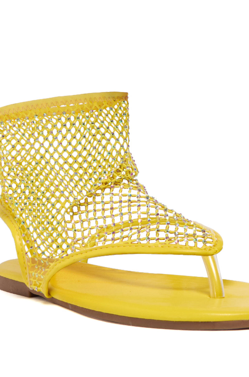 AZALEA WANG SHOSHONE YELLOW MESH SANDAL