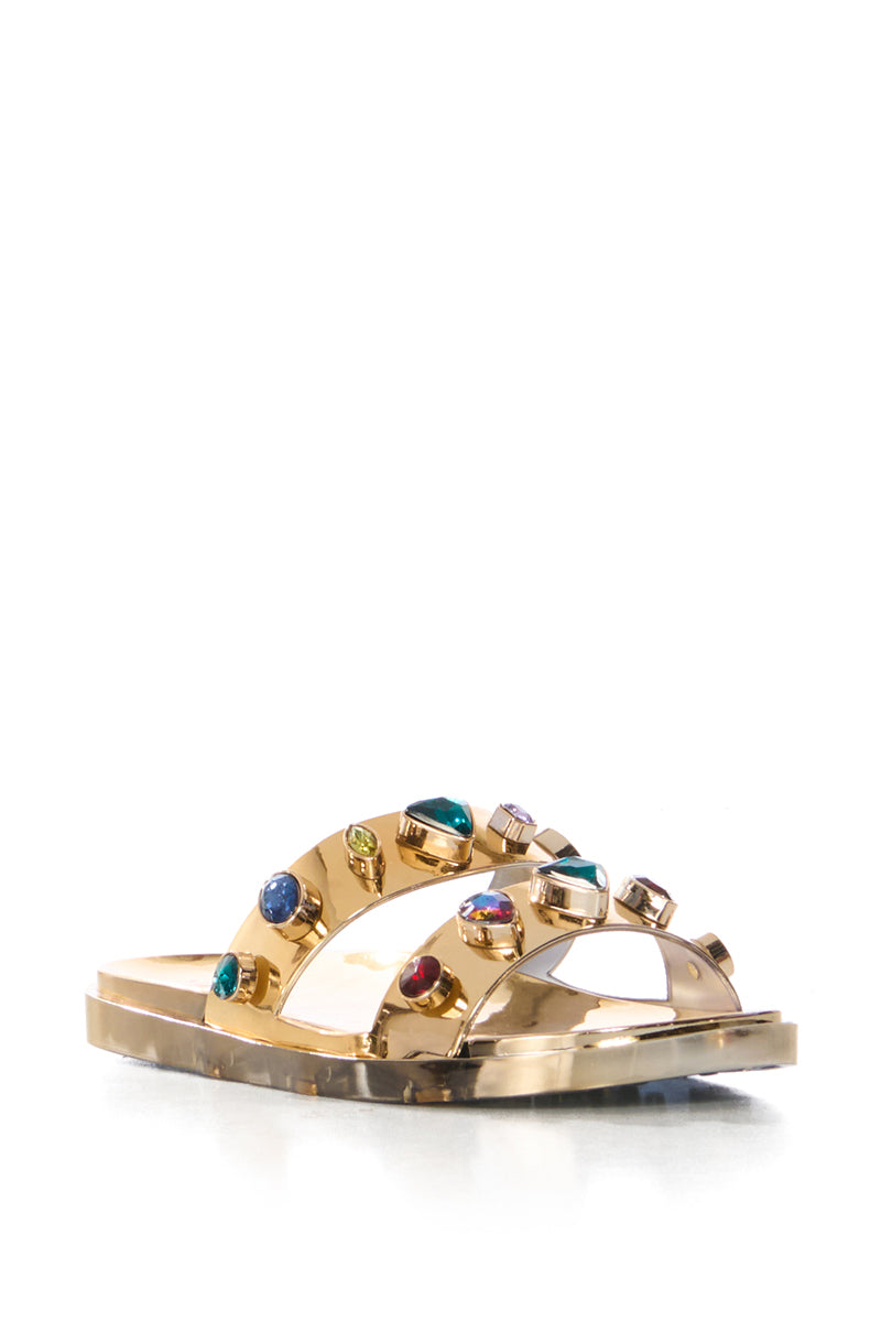 AZALEA WANG TREASURE HUNT GEM SANDAL IN GOLD