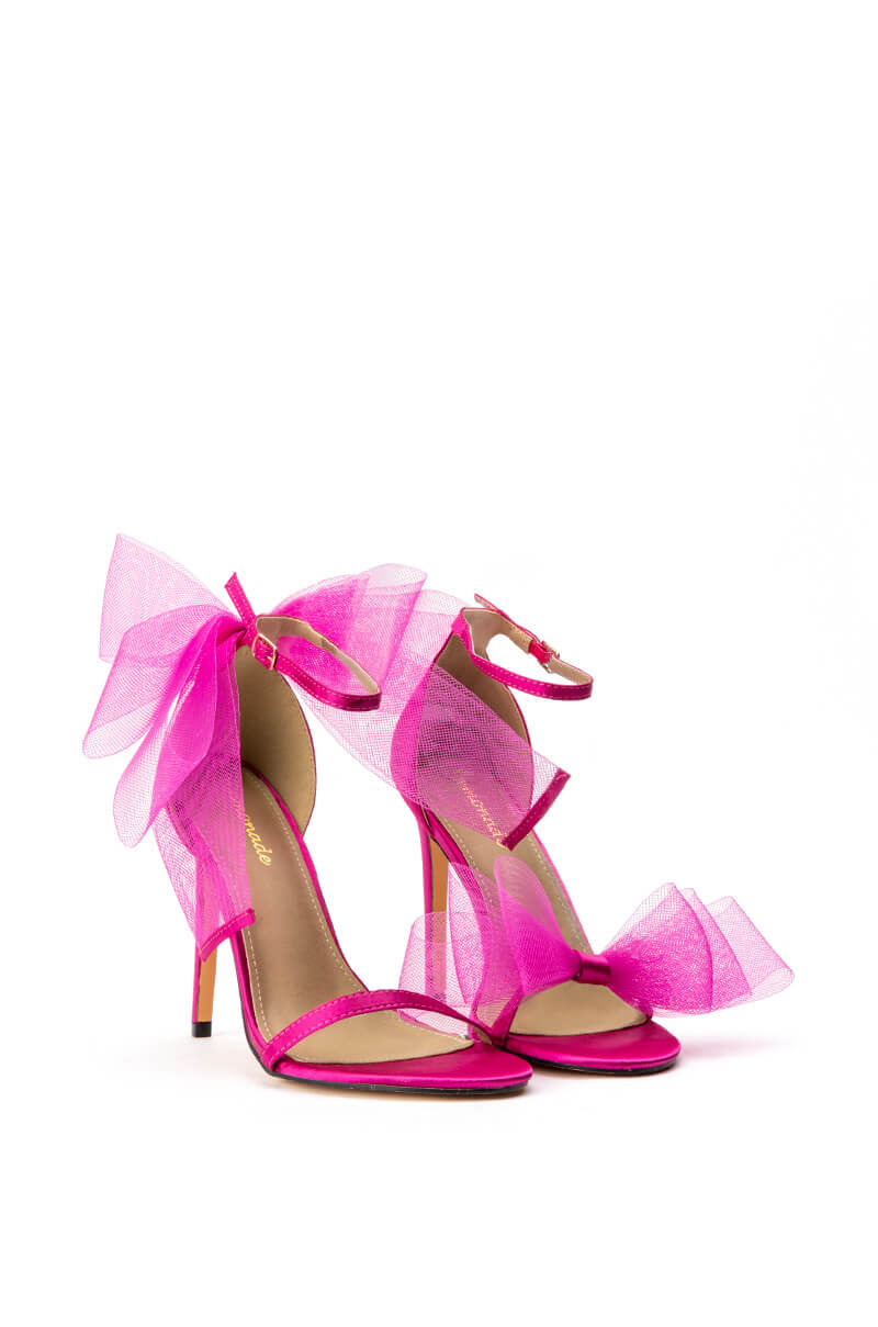 BOW STILETTO SANDAL IN PINK