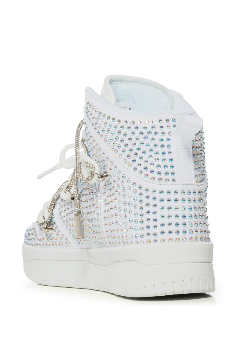 AZALEA WANG HONEY BUSH WHITE EMBELLISHED SNEAKER