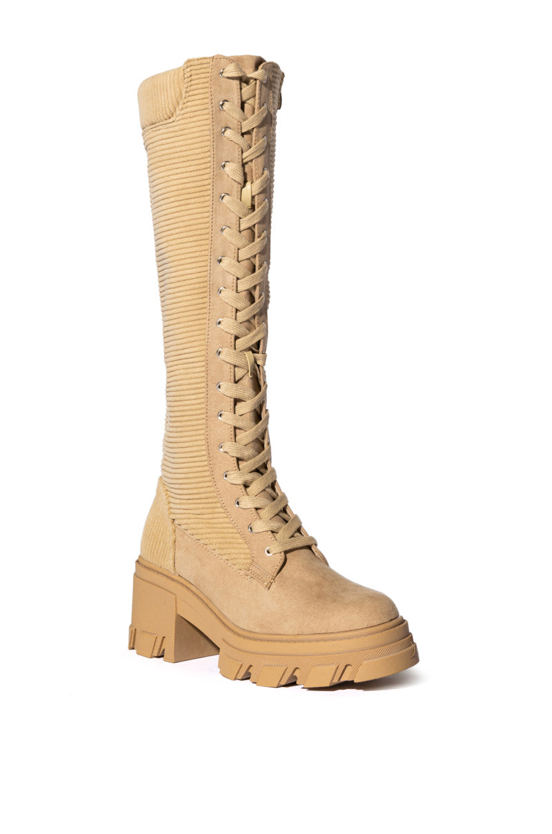 AMBROSE LACE UP BOOT IN TAN