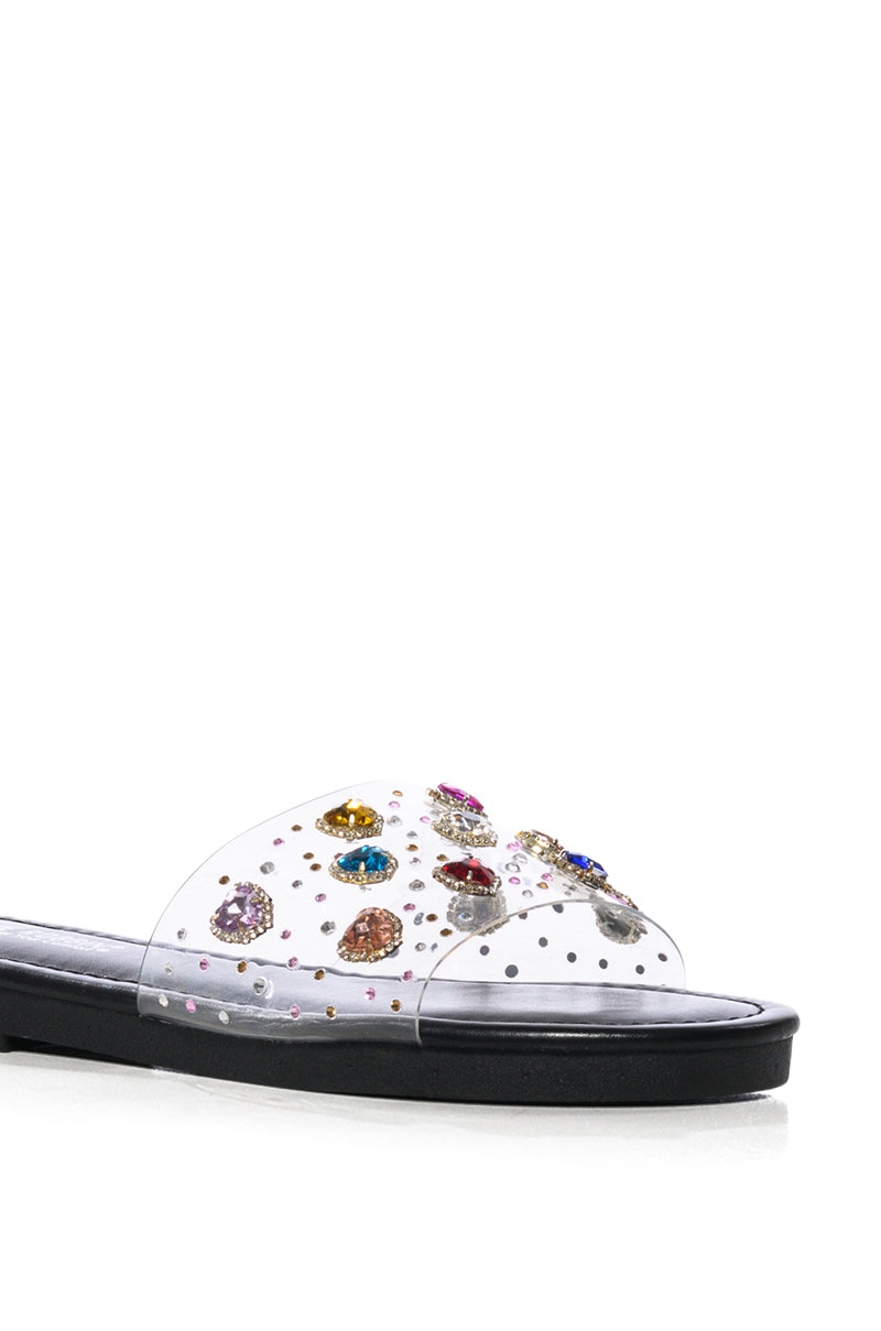 ROANA BLACK EMBELLISHED FLAT