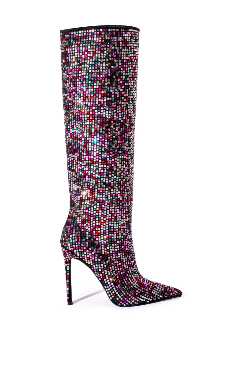 AZALEA WANG IZZY EMBELLISHED BOOT IN MULTI