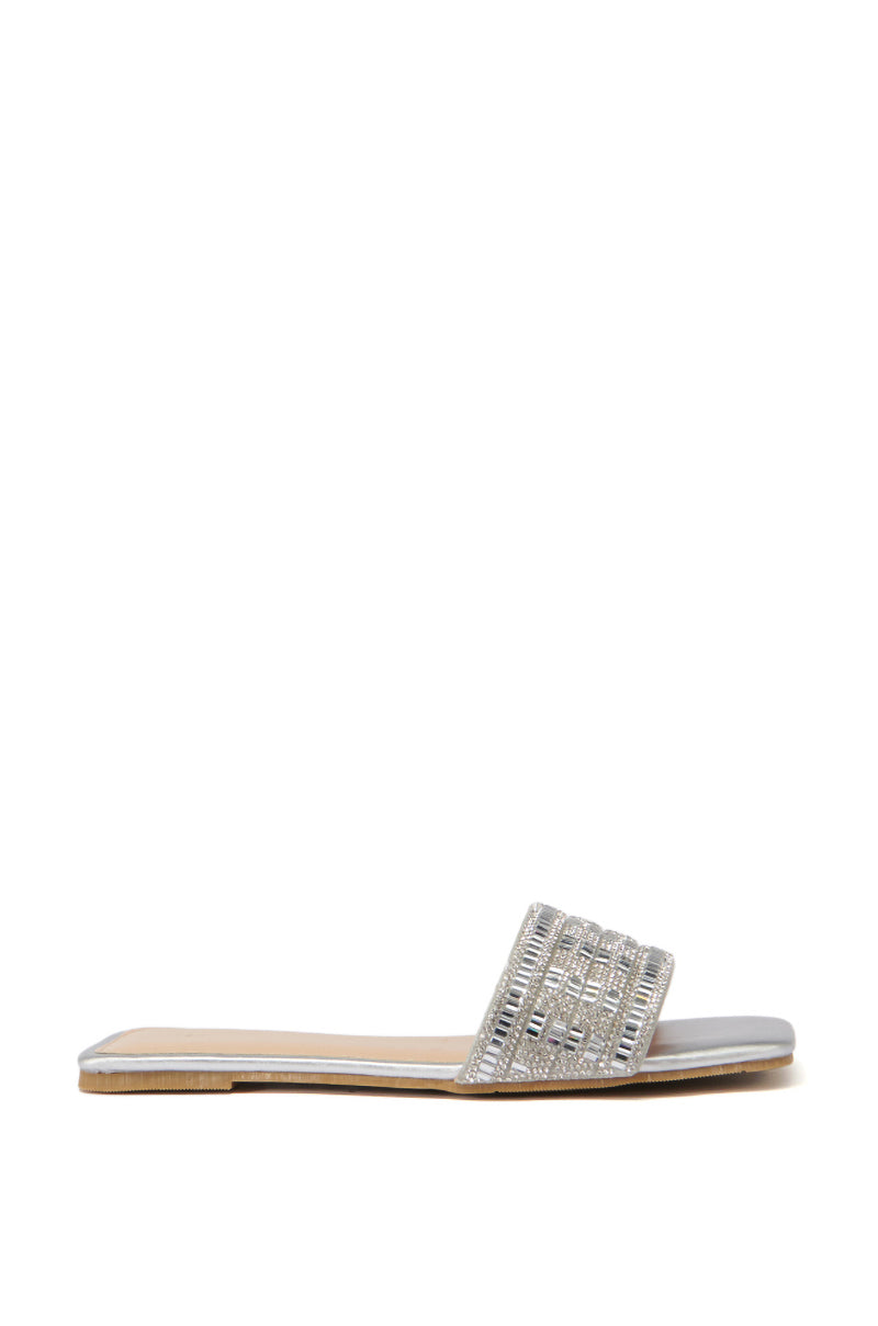 AZALEA WANG STAZIE SILVER EMBELLISHED SANDAL