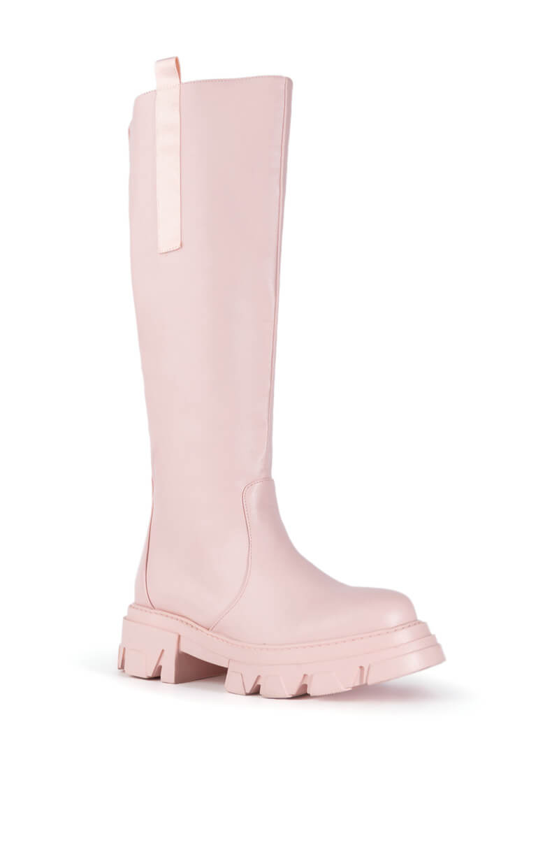 AZALEA WANG VALERIE SLIP ON PINK BOOT IN PINK