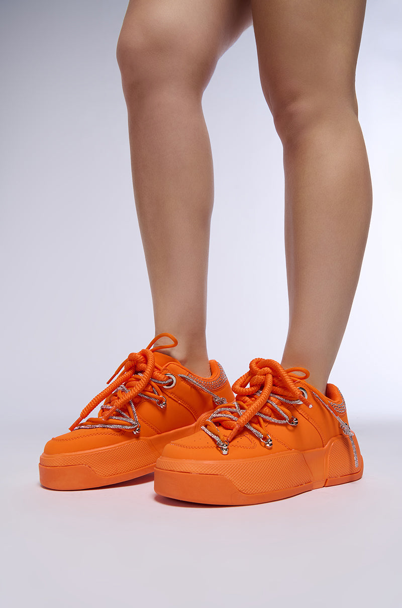 AZALEA WANG LAMIA ORANGE SNEAKER