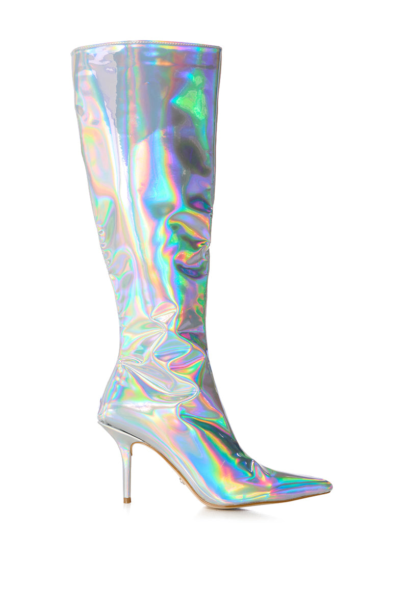 AZALEA WANG COLLETE HOLOGRAPHIC BOOT