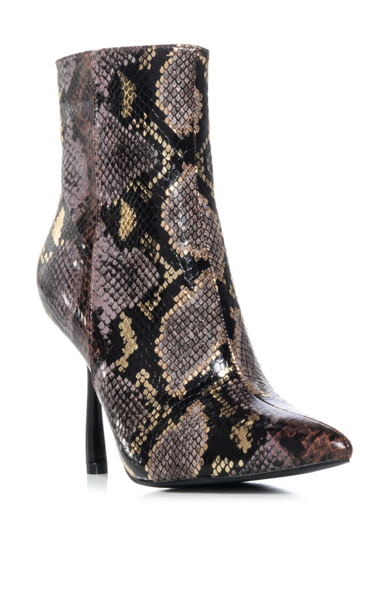 AZALEA WANG ALCMENE SNAKESKIN BOOTIE IN MULTI