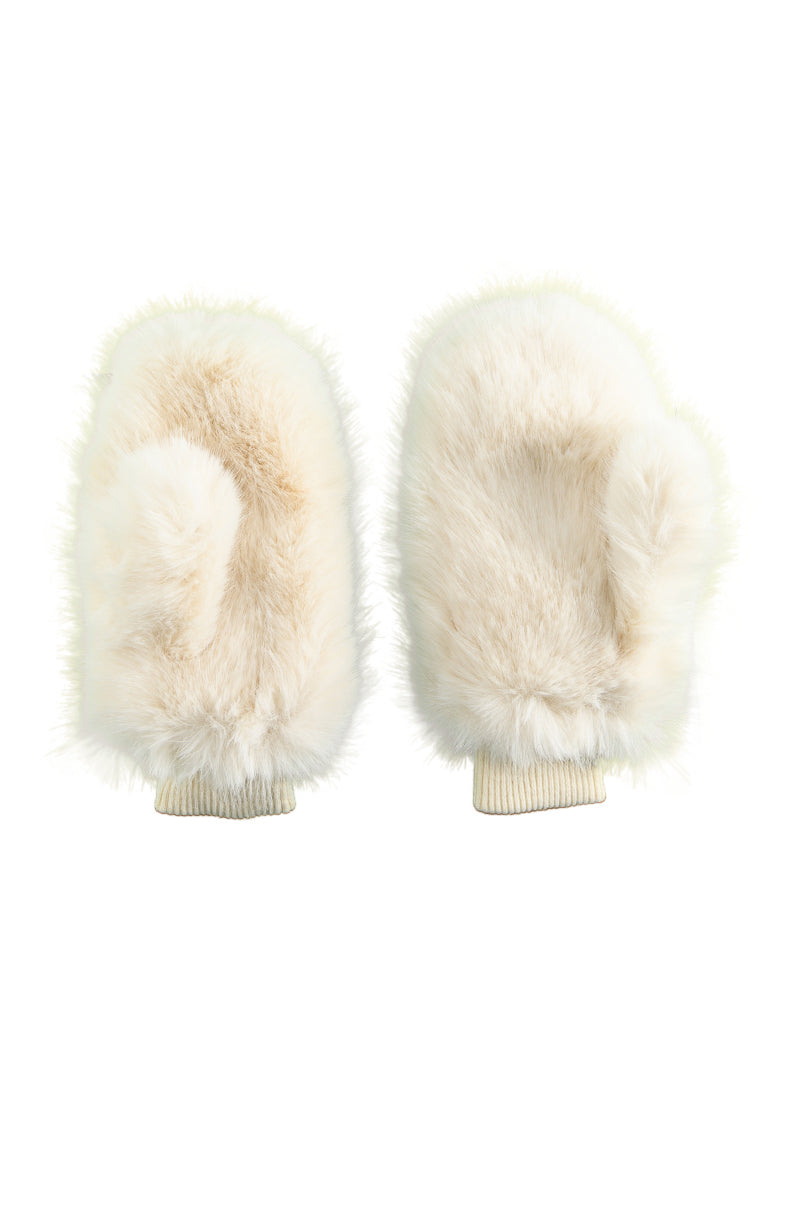 ALL ABOUT THE MONEY FUR MITTENS IN IVORY