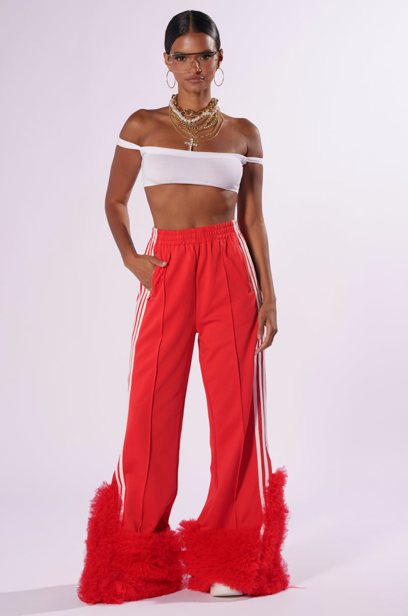 MODERN JAM TRACK PANT WITH TULLE