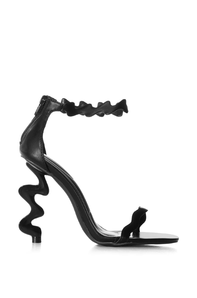 AZALEA WANG WIGGLY BLACK ABSTRACT SANDAL