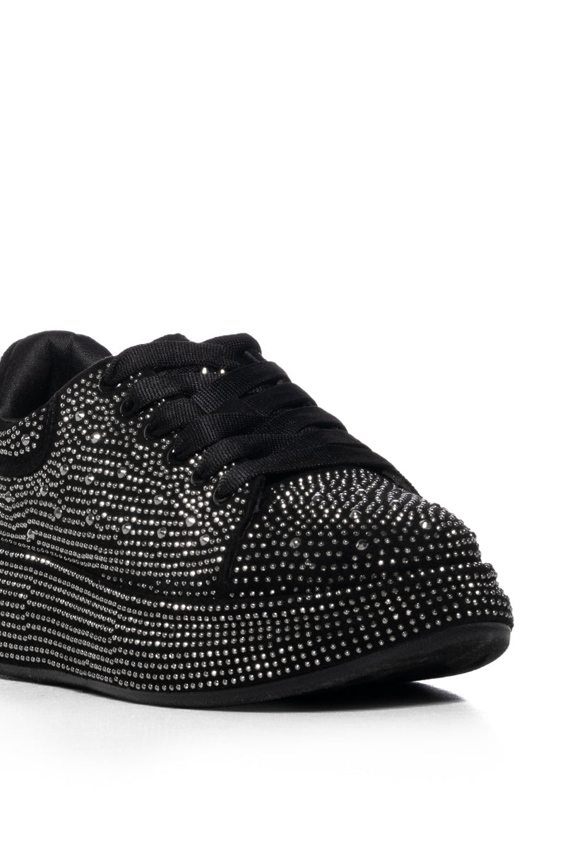 KINGDOM BLACK EMBELLISHED SNEAKER IN BLACK