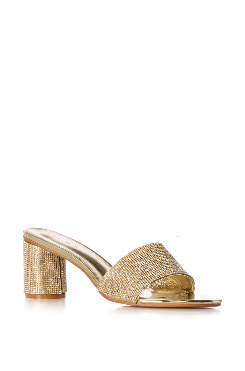 AZALEA WANG EMBERLINA GOLD EMBELLISHED SANDAL