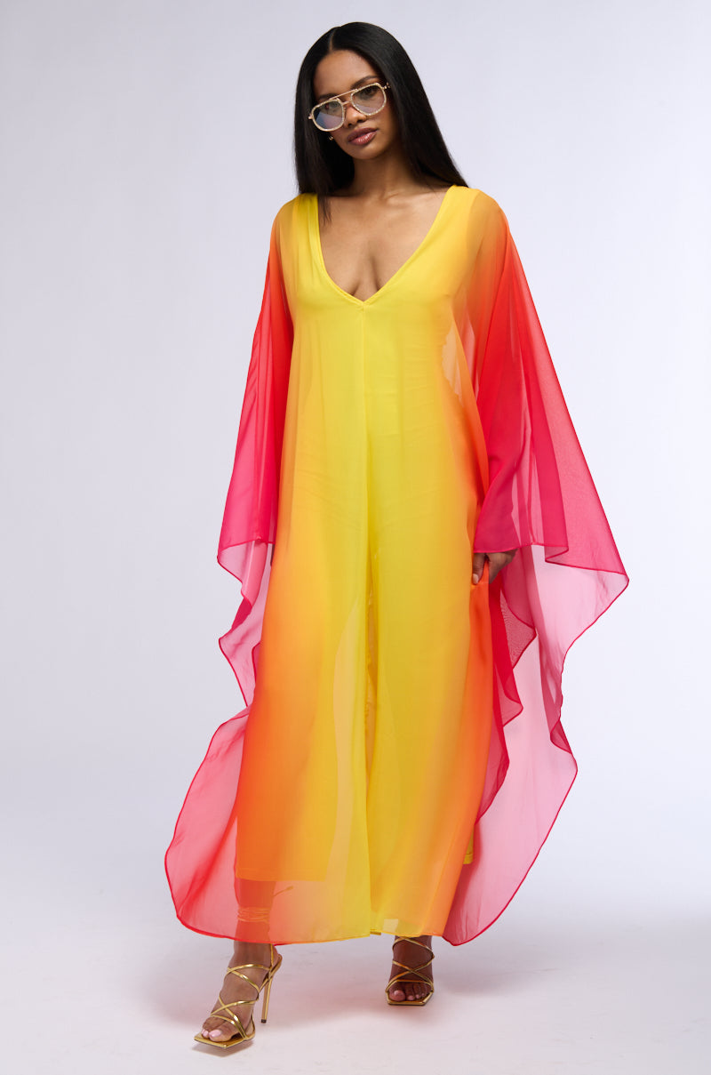 SUNSET OMBRE CHIFFON JUMPSUIT