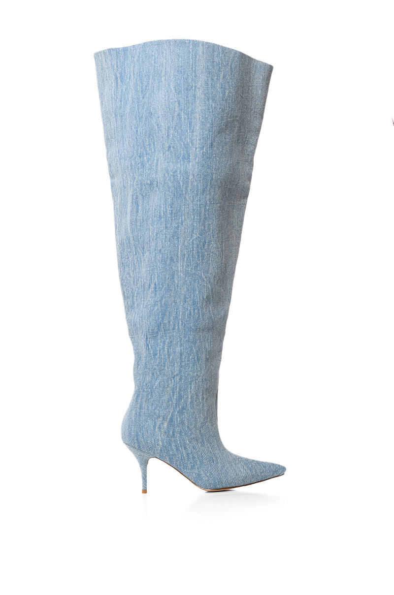 AZALEA WANG AMBY BUCKET BOOT IN DENIM