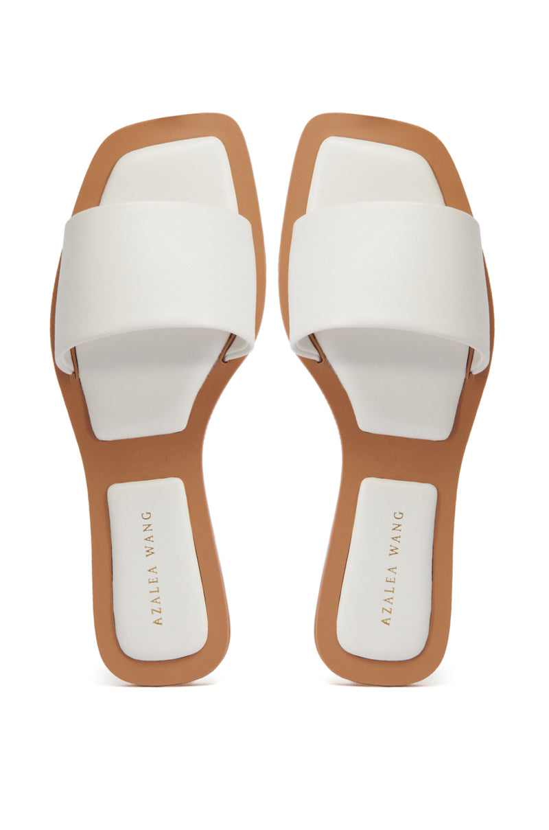 AZALEA WANG CELESTIN WHITE FLAT SANDAL