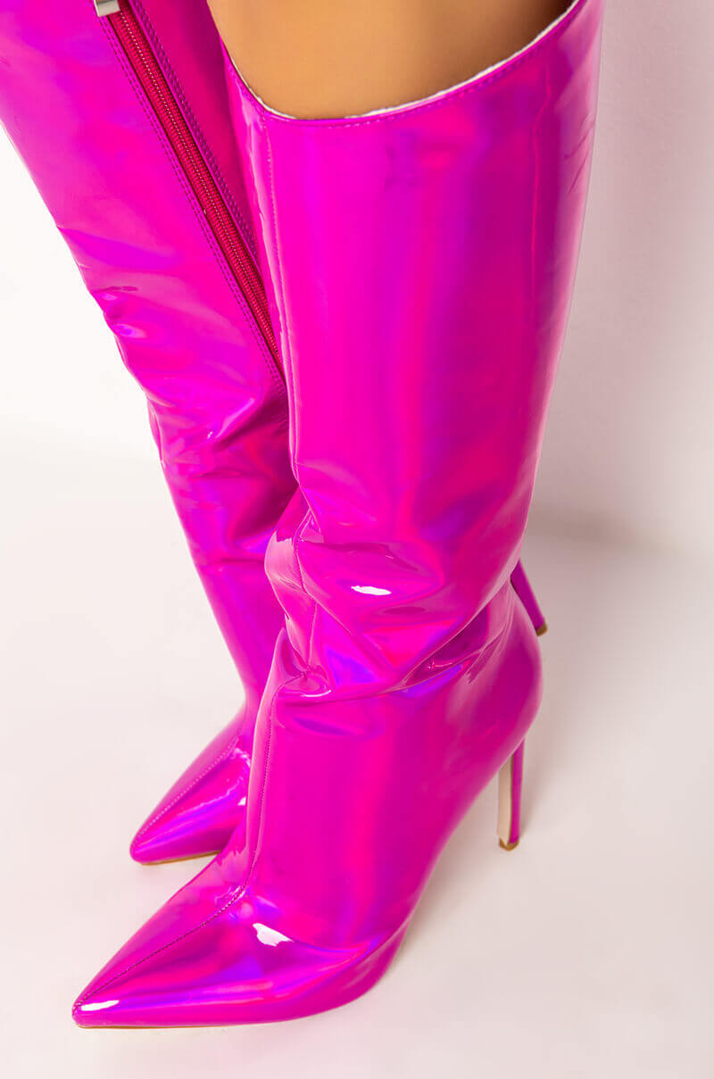 AZALEA WANG NOVA SEXY STILETTO BOOT IN PINK