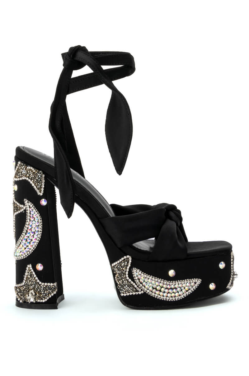 AZALEA WANG STORM PLATFORM SANDAL IN BLACK