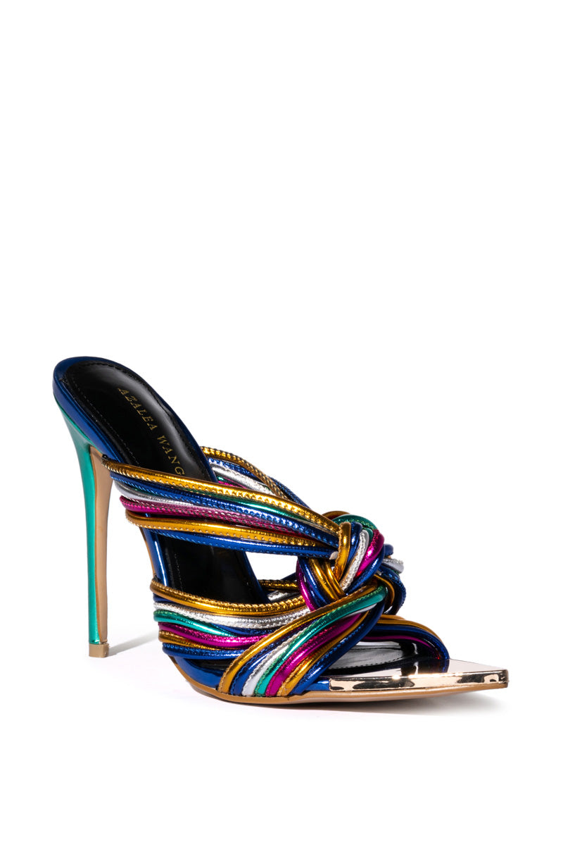 AZALEA WANG FIFI MULTI COLORED STILETTO SANDAL