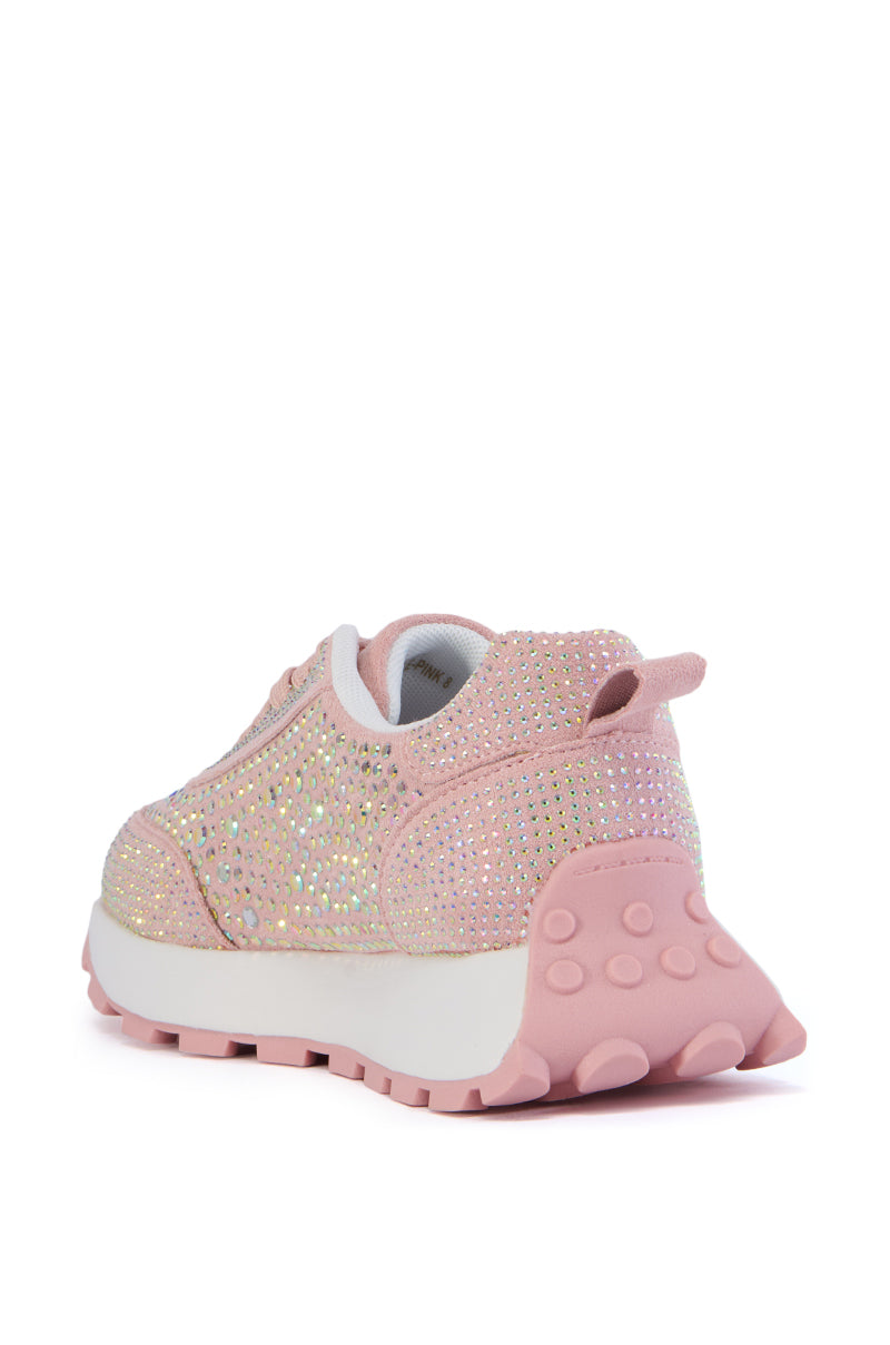 AZALEA WANG NIKOLE PINK EMBELLISHED SNEAKER