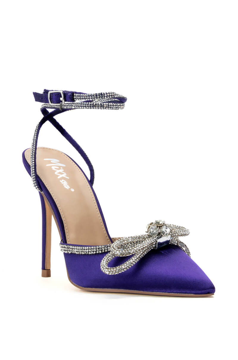 SOFIA PURPLE SATIN PUMP