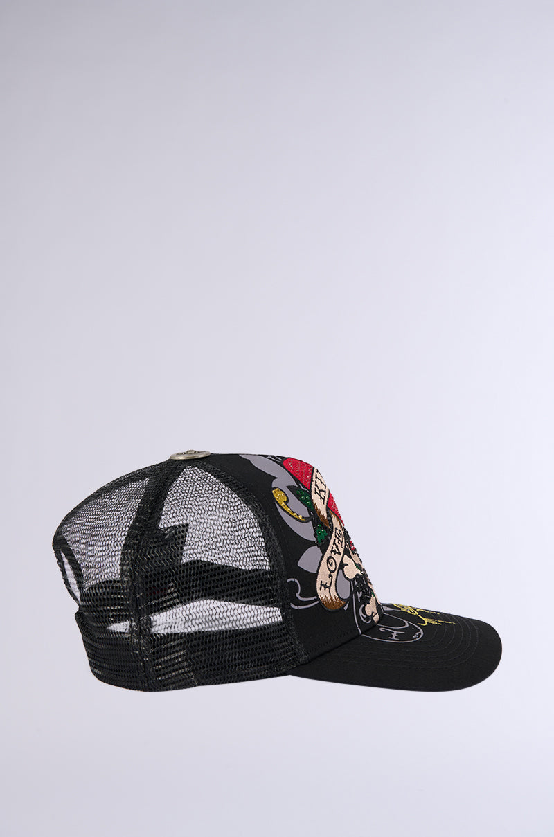 ED HARDY RHINESTONE LOVE KILLS SLOWLY HAT