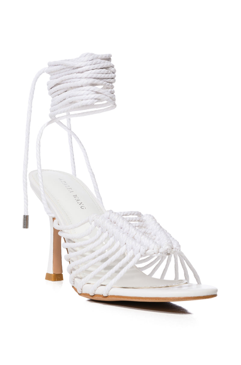 AZALEA WANG SELAH WHITE KNOTTED SANDAL