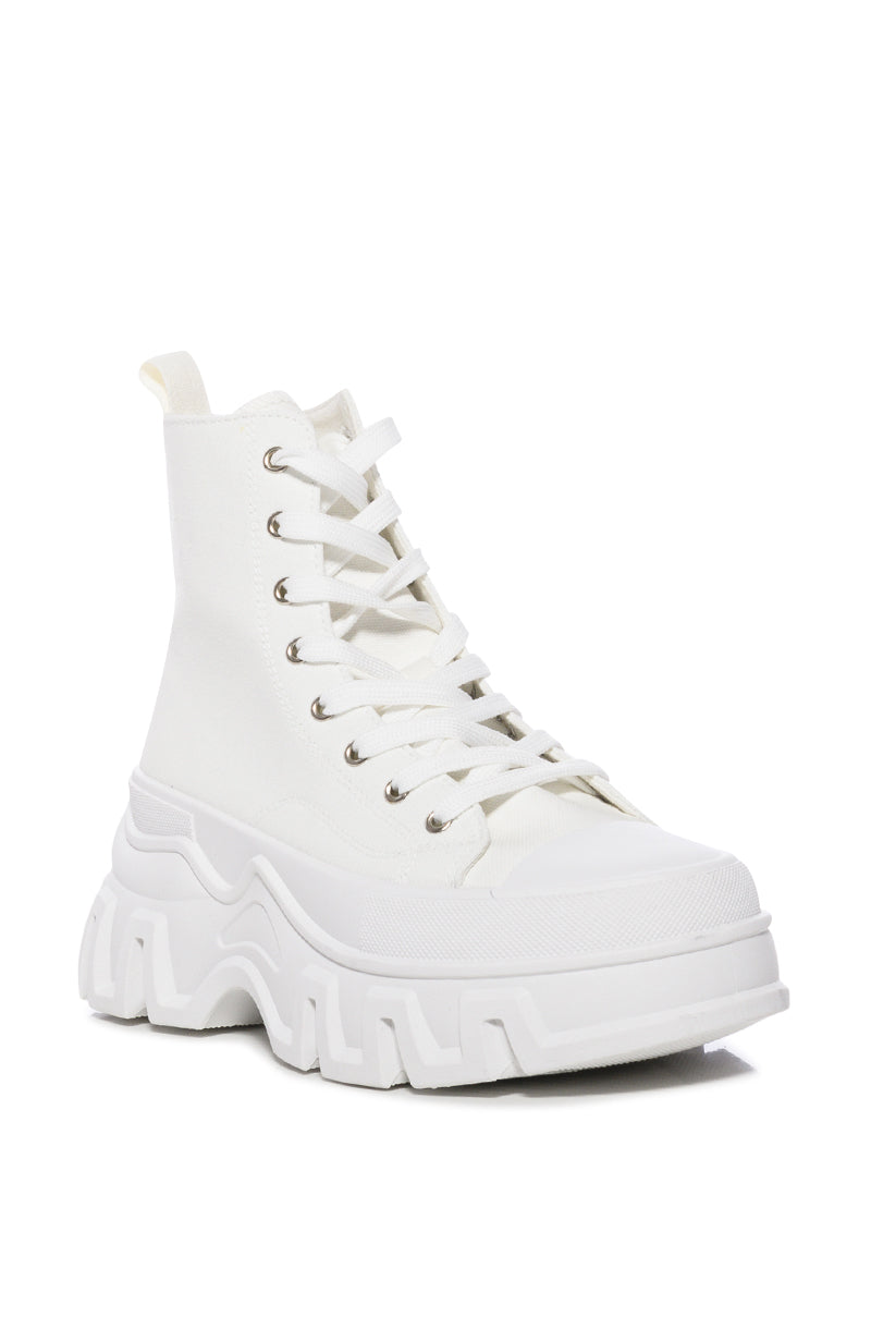 AZALEA WANG CHANEY HIGH TOP SNEAKER IN WHITE