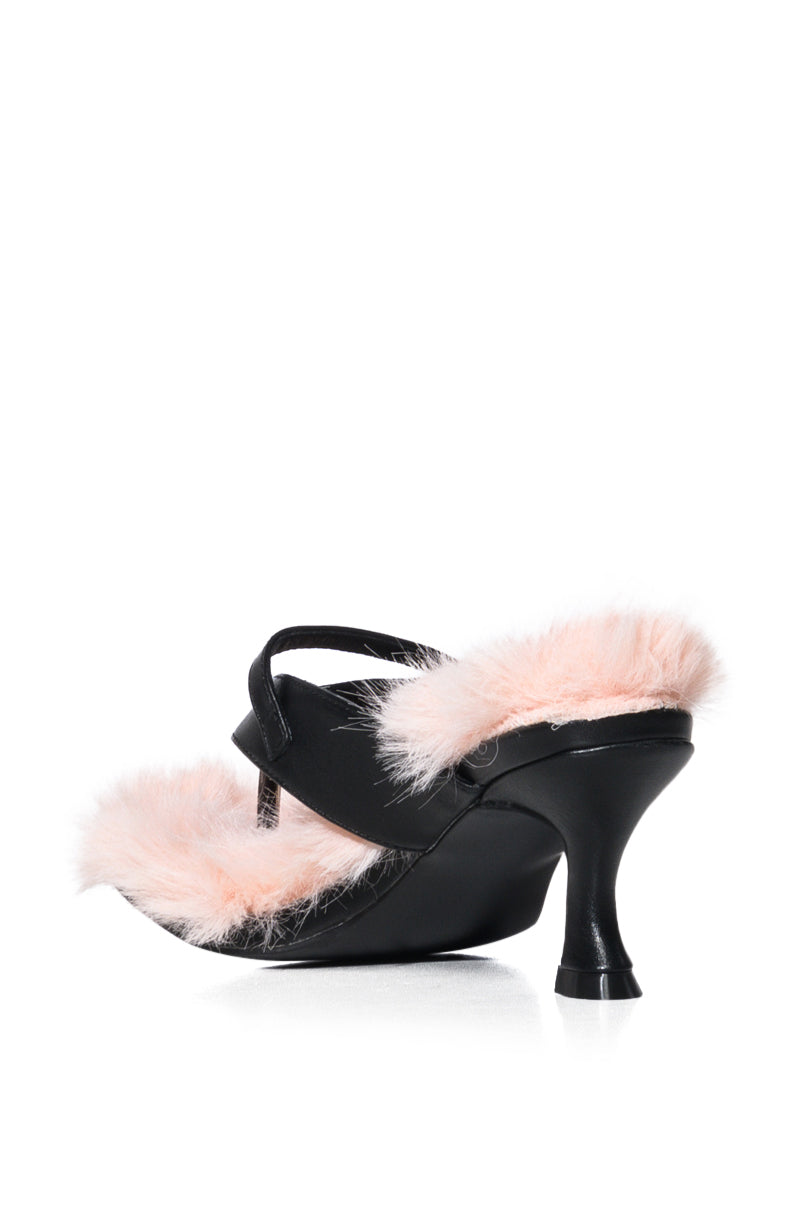 AZALEA WANG SWEETTART PINK FURRY SANDAL