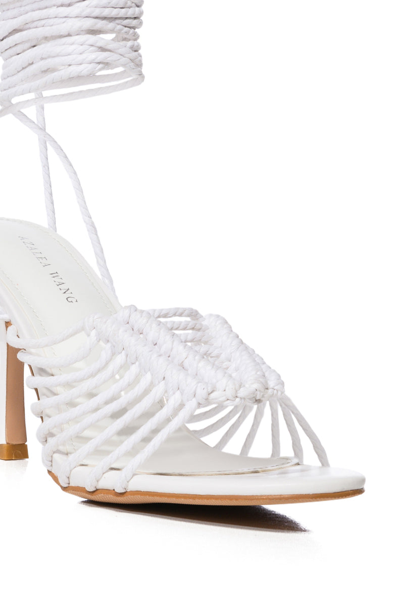 AZALEA WANG SELAH WHITE KNOTTED SANDAL