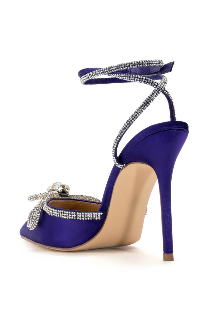 SOFIA PURPLE SATIN PUMP