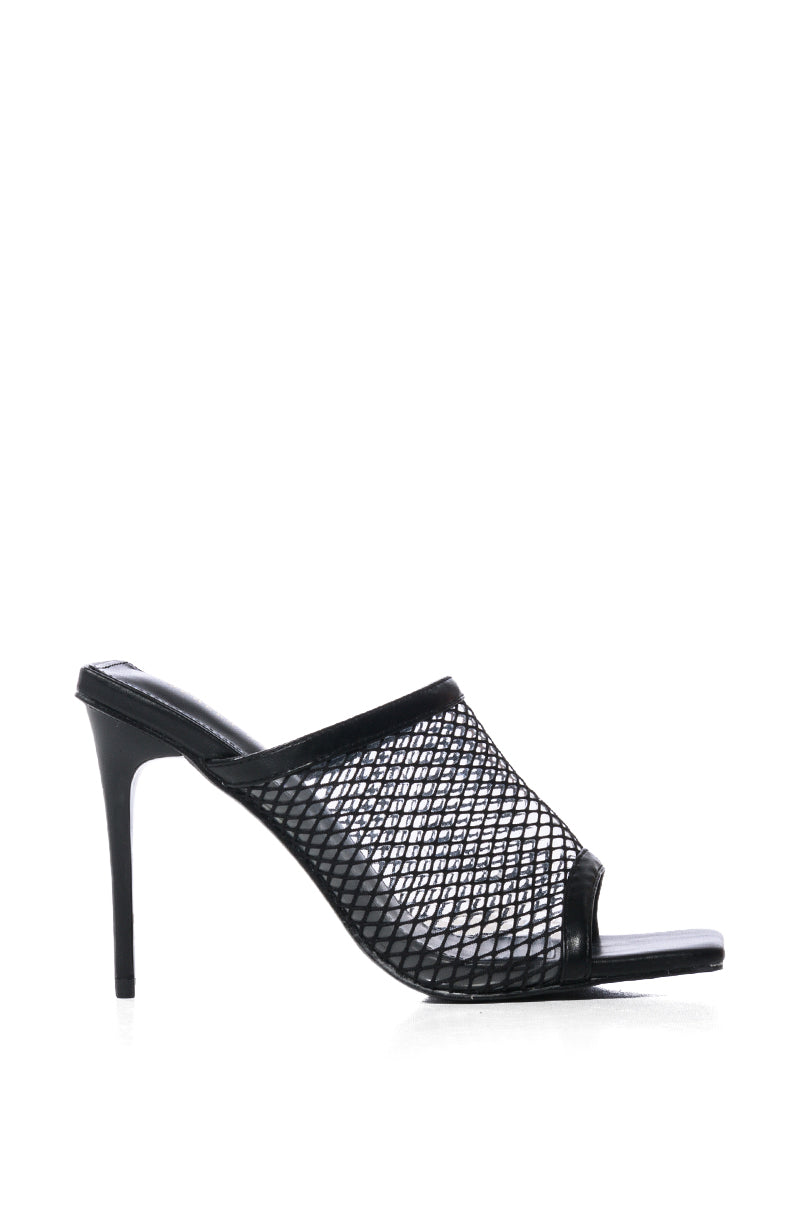 AZALEA WANG CLAUDIA MESH STILETTO SANDAL IN BLACK