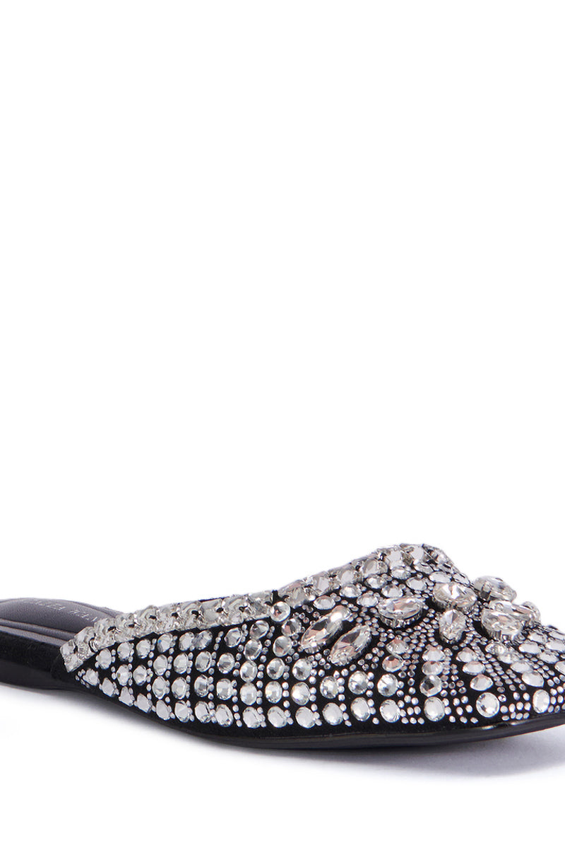 AZALEA WANG MERRICK SILVER RHINESTONE FLAT