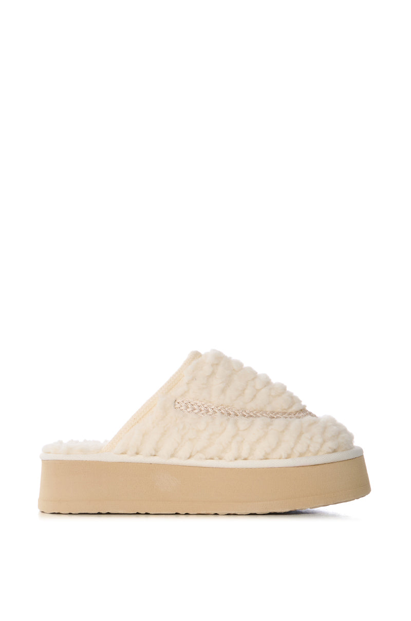 SOFTENER BEIGE FURRY SLIPPER