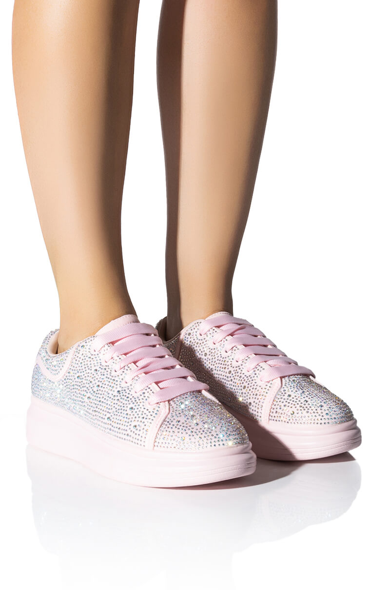 SIA EMBELLISHED SNEAKER IN PINK