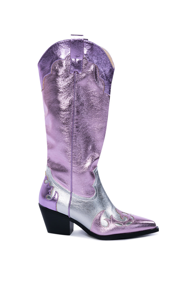 AZALEA WANG HENDRIX METALLIC WESTERN BOOTIE IN MULTI