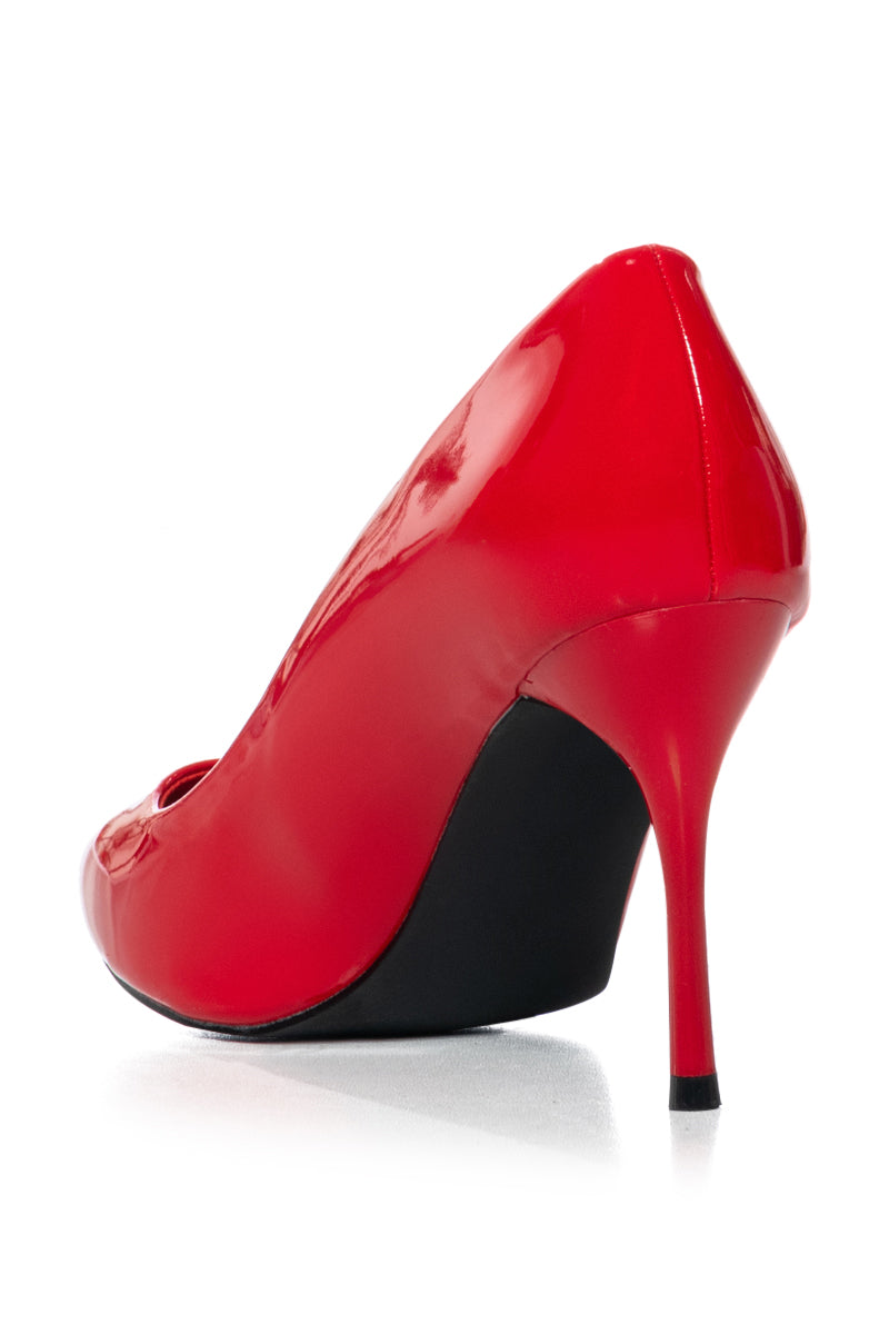 AZALEA WANG BREWER RED PATENT PUMP