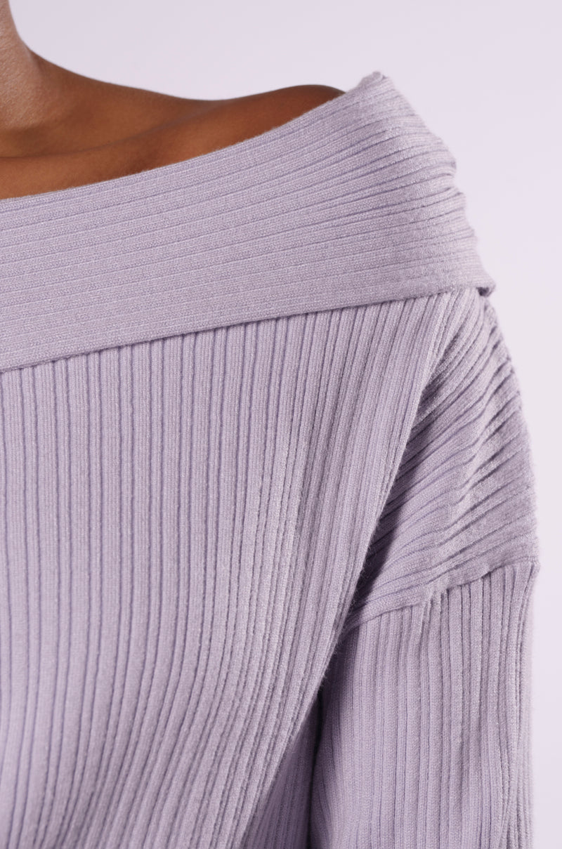 CAN'T LOSE OFF THE SHOULDER KNIT SWEATER