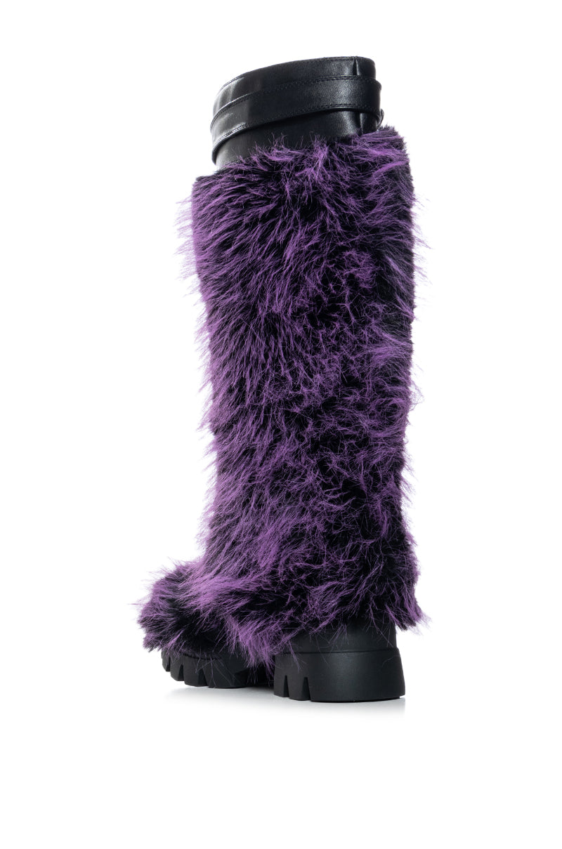 AZALEA WANG TOMMIE PURPLE FURRY BOOT