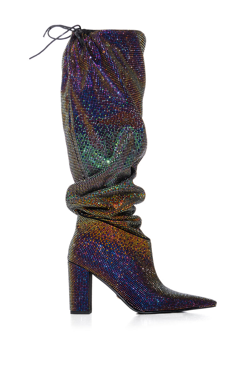 AZALEA WANG CHERISHED MULTI RAINBOW OMBRE EMBELLISHED BOOT