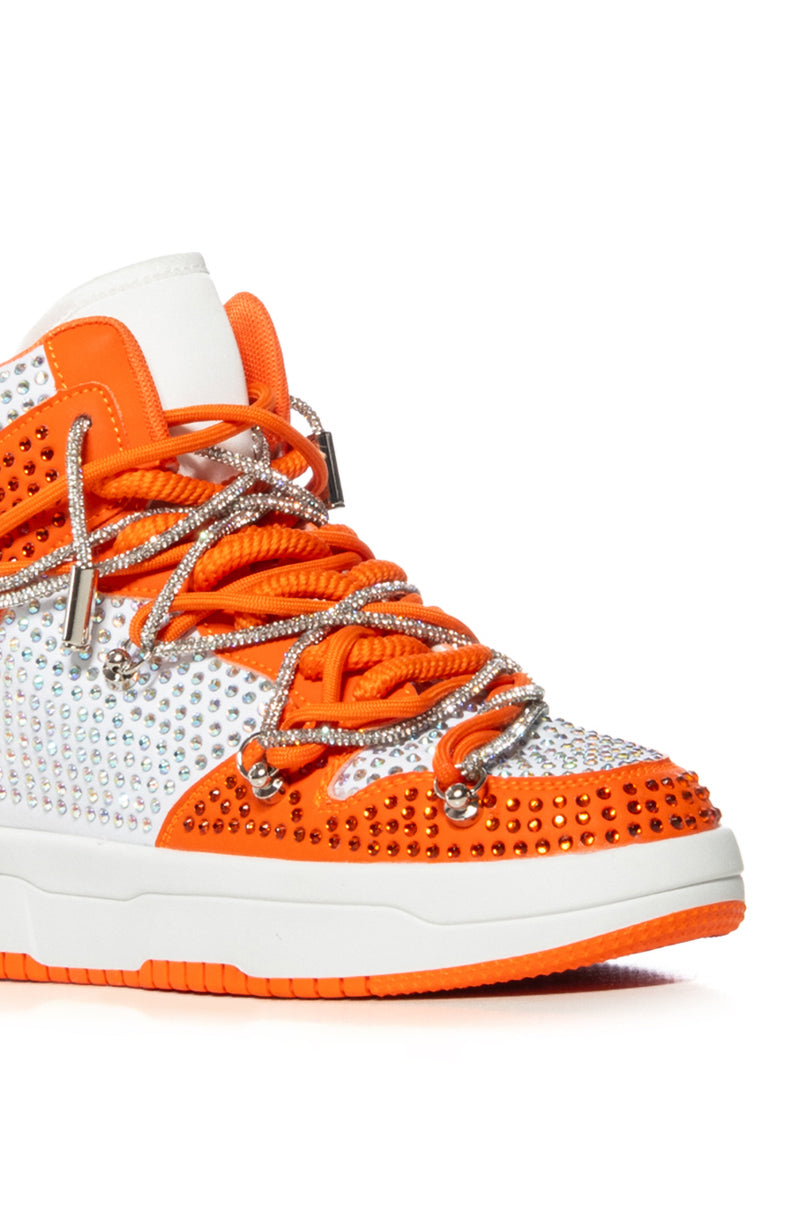 AZALEA WANG HONEY BUSH ORANGE EMBELLISHED SNEAKER