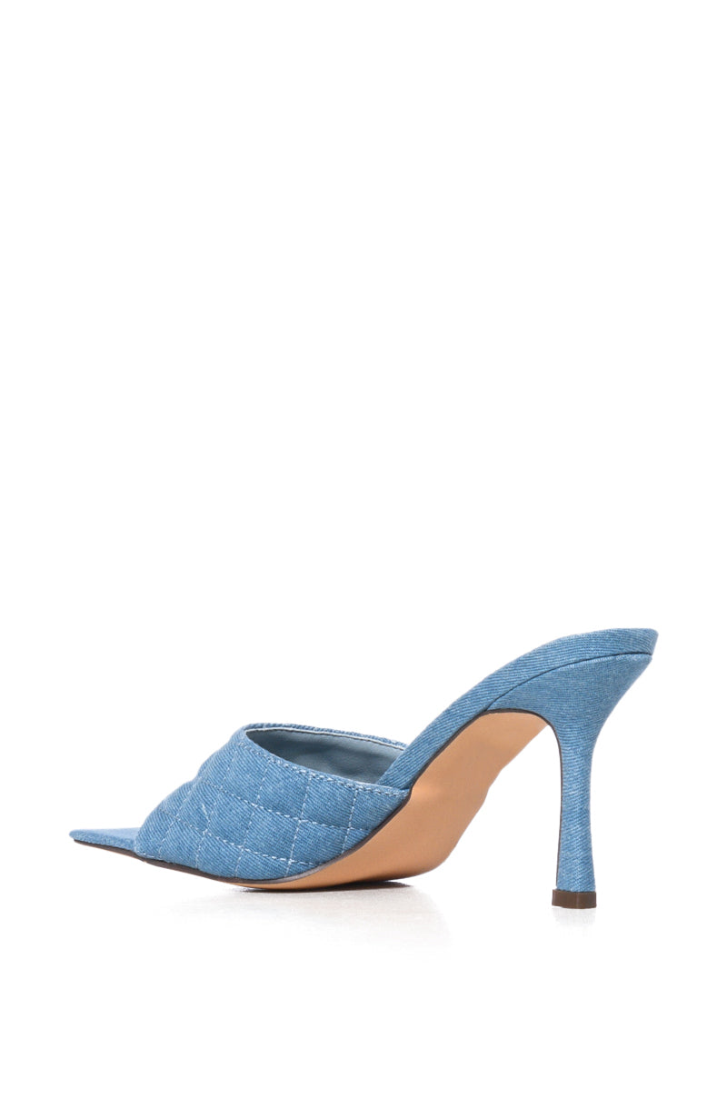 AZALEA WANG KURA DENIM STILETTO MULE SANDAL