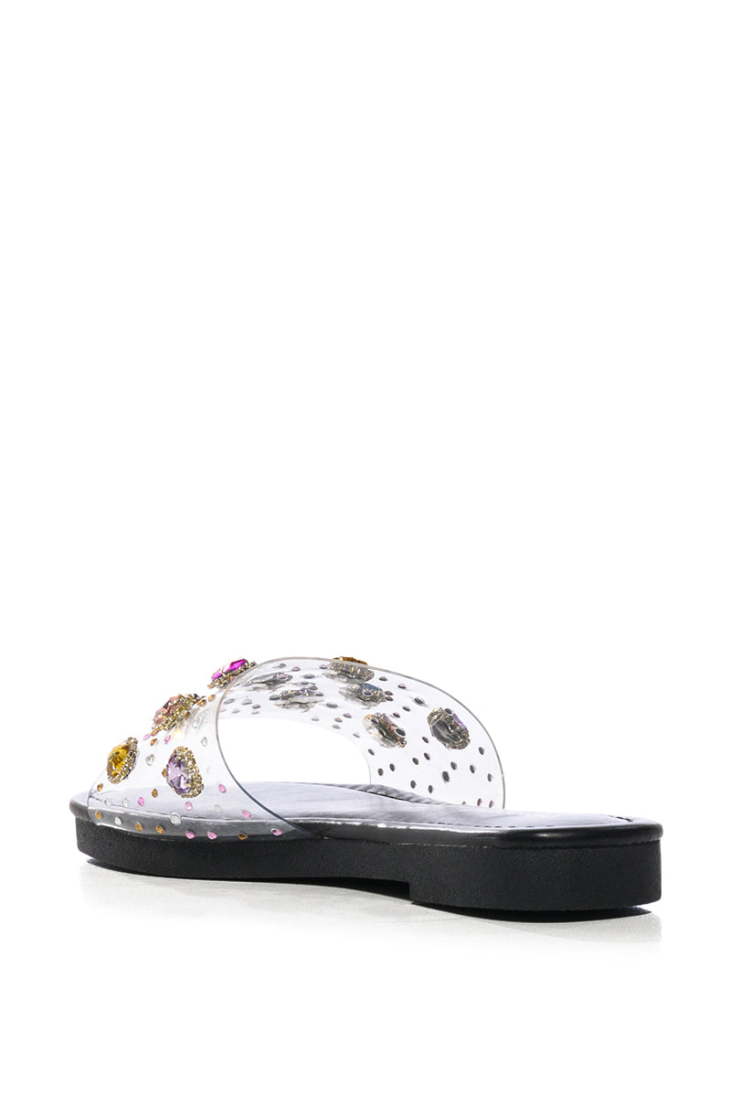 ROANA BLACK EMBELLISHED FLAT